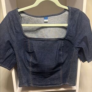 Old Navy Dark Blue Denim Crop Top